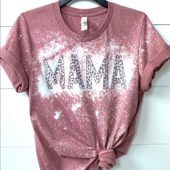 Tops - Mama distressed graphic tee leopard top Mom shirt